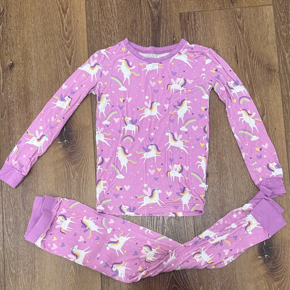 Little Sleepies Pink and White Unicorn Pajama Set